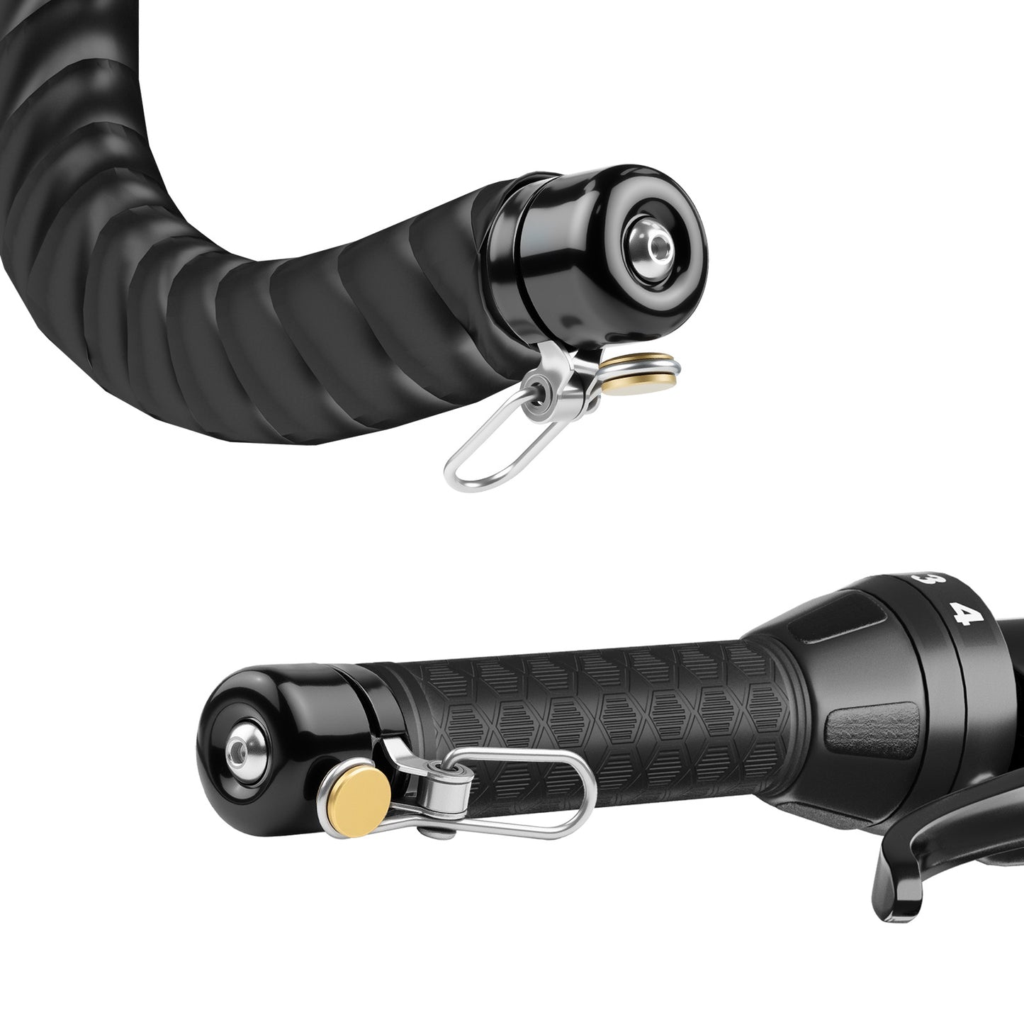 Bar End Bike Bell - 80dB Loud Aluminum Handlebar End Plug Bell for Road & Mountain Bikes, Fits 18-25mm Bars, Lightweight (1.85 oz), Waterproof Bicycle Bell - Black