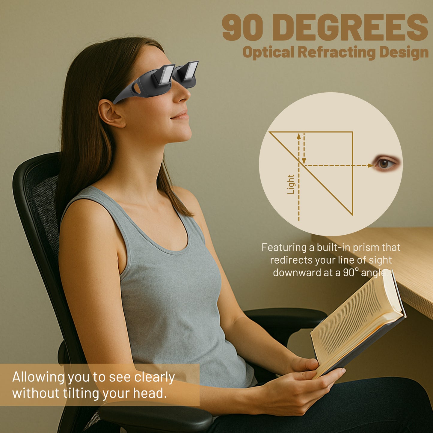 Therapy glasses eye protection for Red Light (600nm-900nm) - Goggles, Anti-Glare Prism Glasses for Reading or Relaxing During Red Light Use