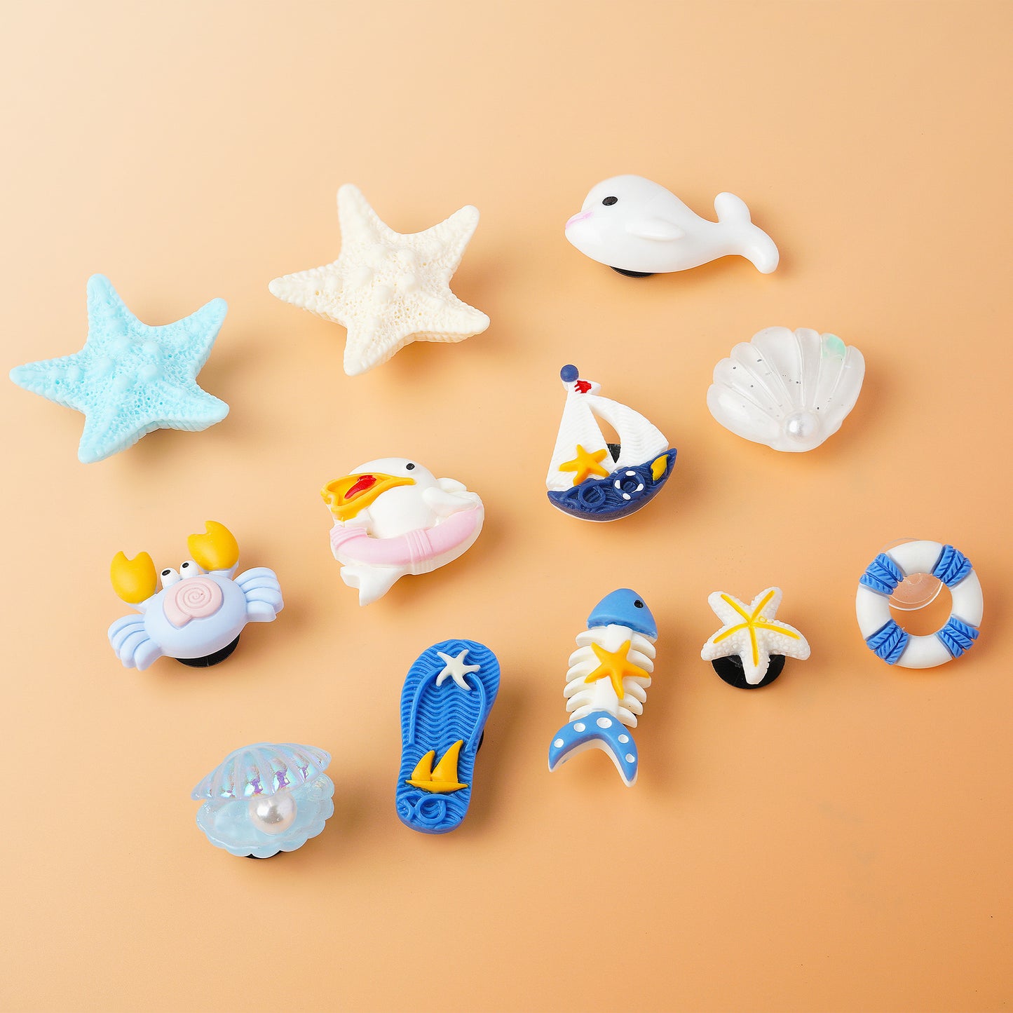 Shoe Charms, Cute Seashell Shoe Decoration Charms for Women, Teens, Girls, and Kids, Beach Bag Charms Accessories, 12Pcs Ocean Theme