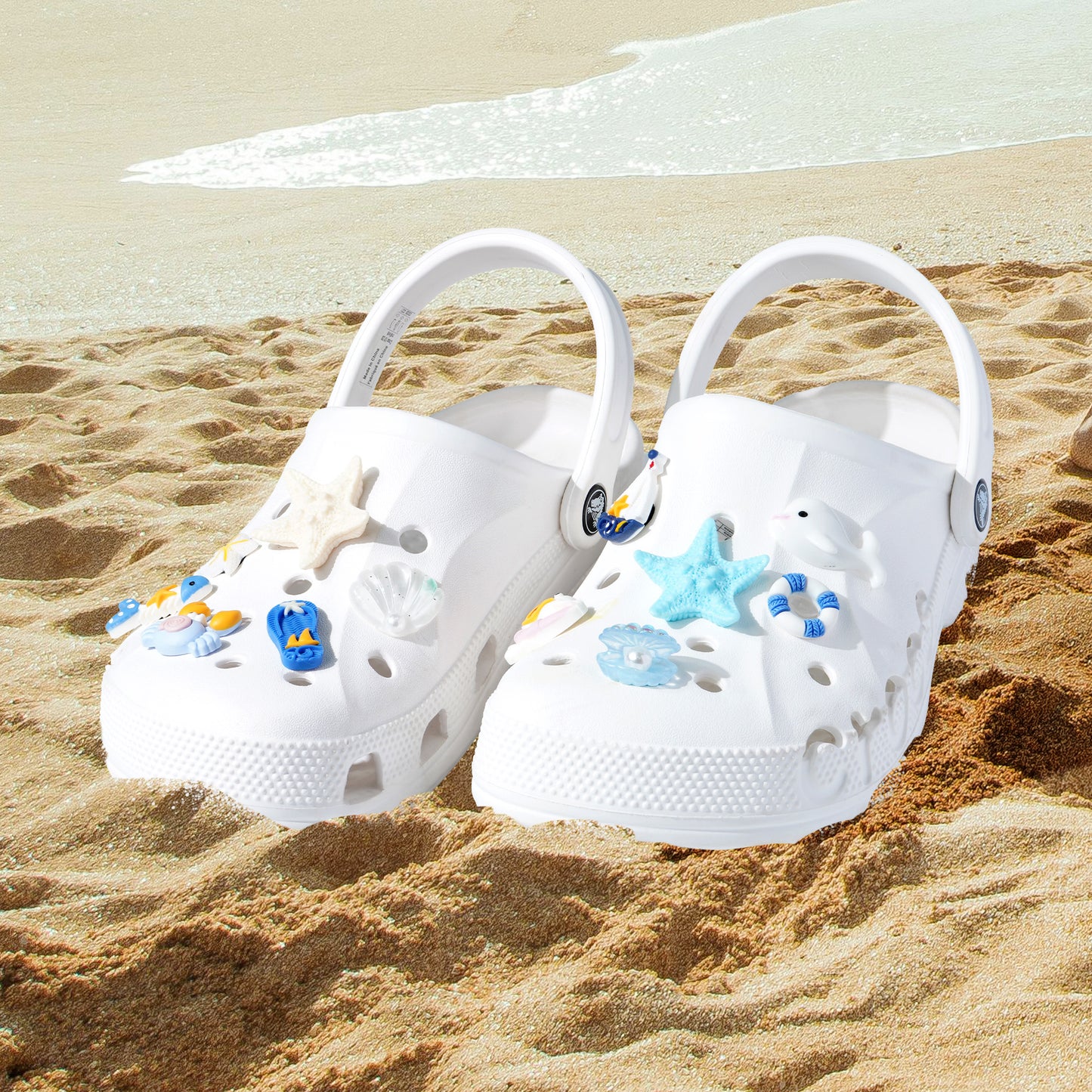 Shoe Charms, Cute Seashell Shoe Decoration Charms for Women, Teens, Girls, and Kids, Beach Bag Charms Accessories, 12Pcs Ocean Theme