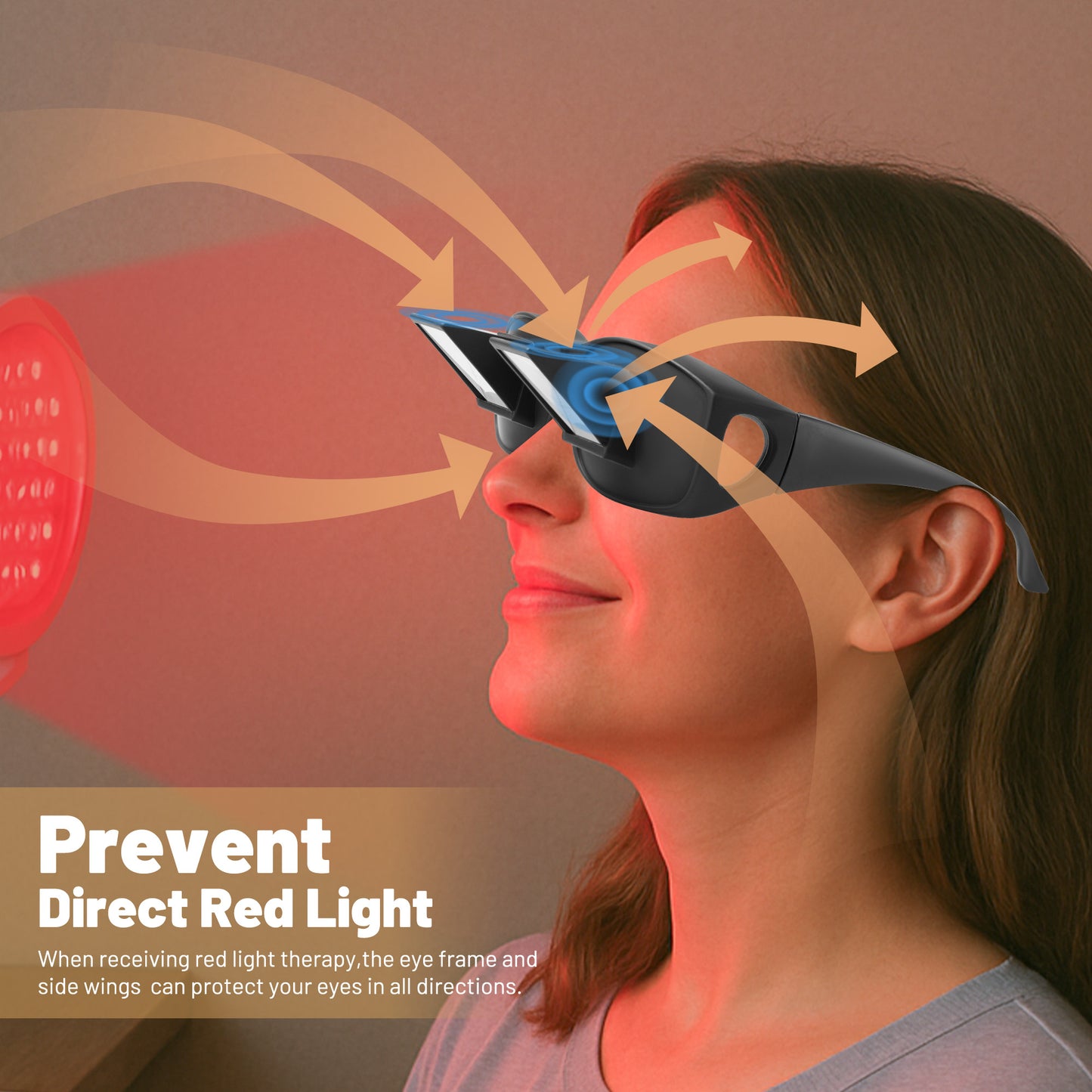 Therapy glasses eye protection for Red Light (600nm-900nm) - Goggles, Anti-Glare Prism Glasses for Reading or Relaxing During Red Light Use