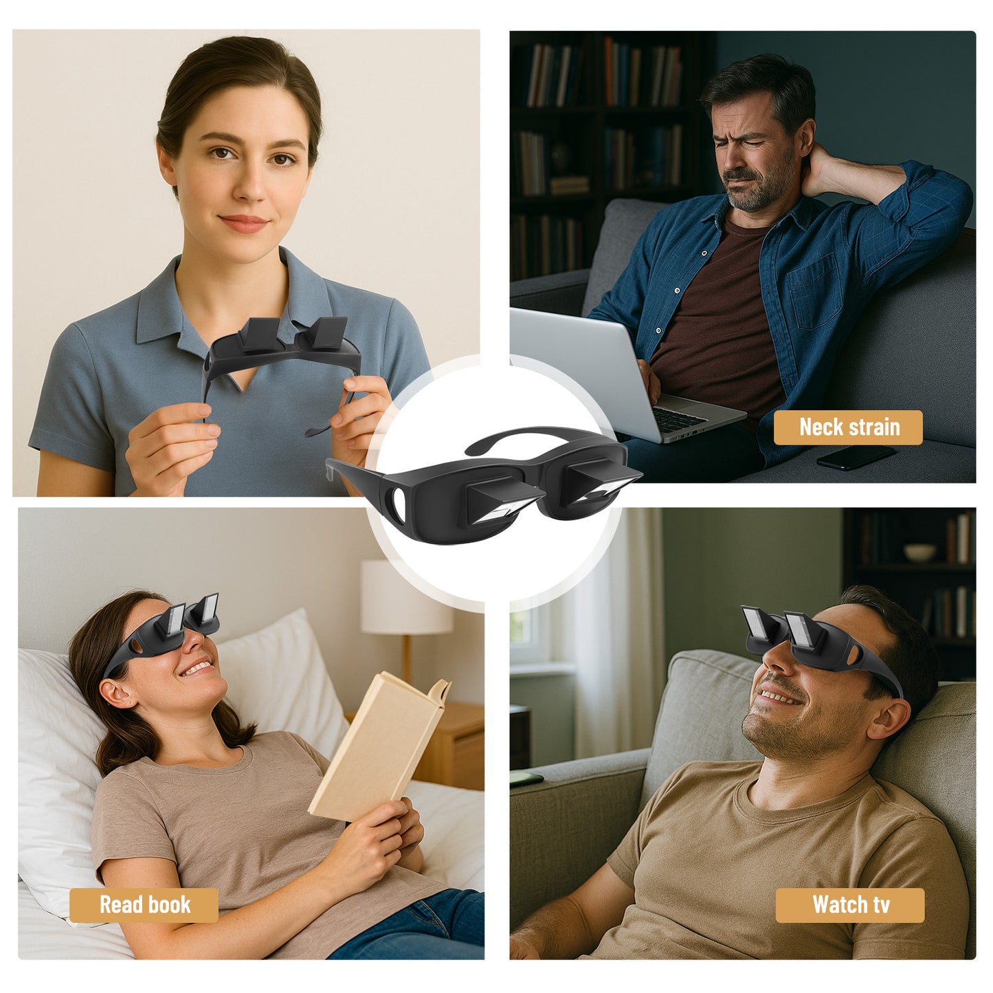 Therapy glasses eye protection for Red Light (600nm-900nm) - Goggles, Anti-Glare Prism Glasses for Reading or Relaxing During Red Light Use