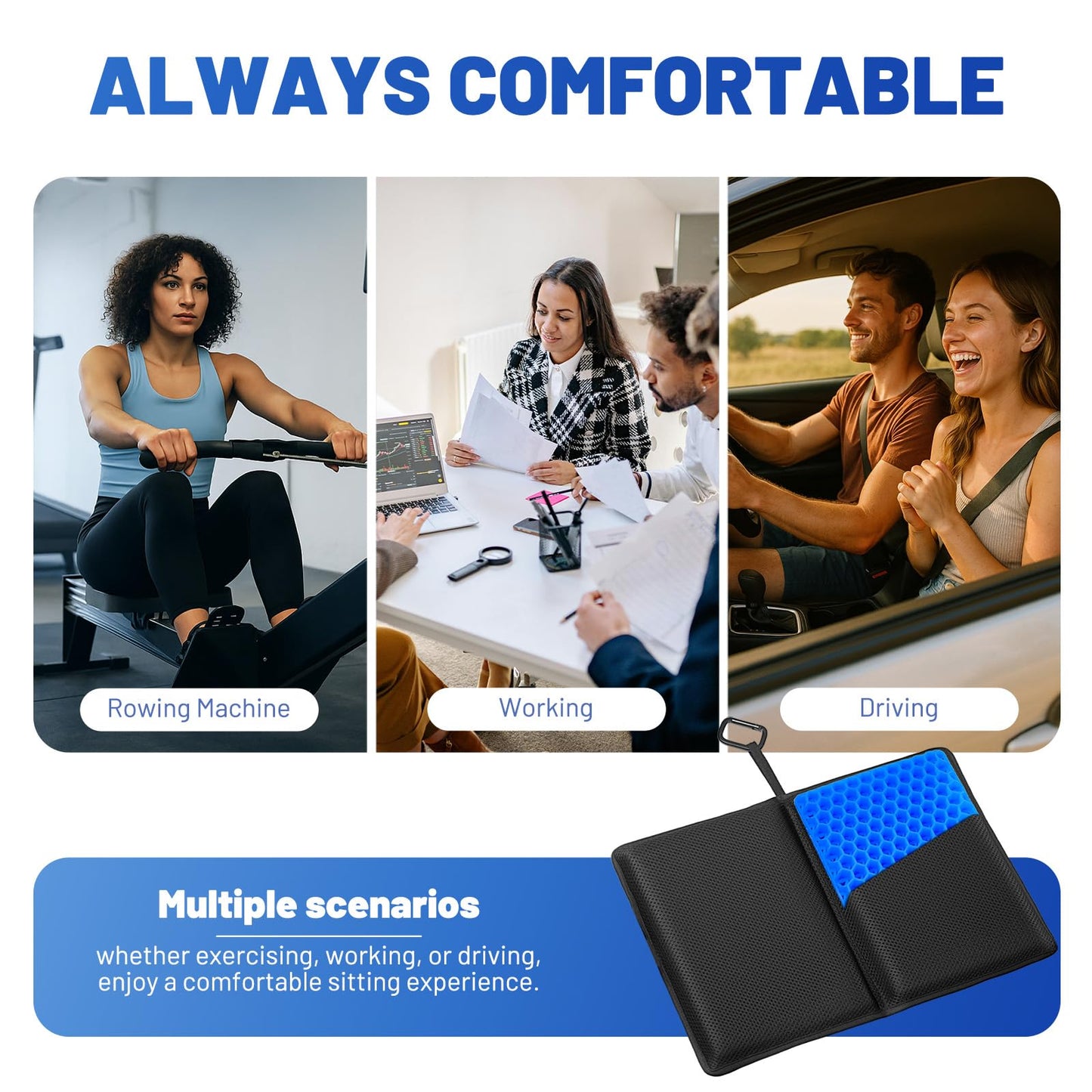 Foldable Gel Bike Seat Cushion for Recumbent Bikes – Honeycomb Pressure Relief Pad
