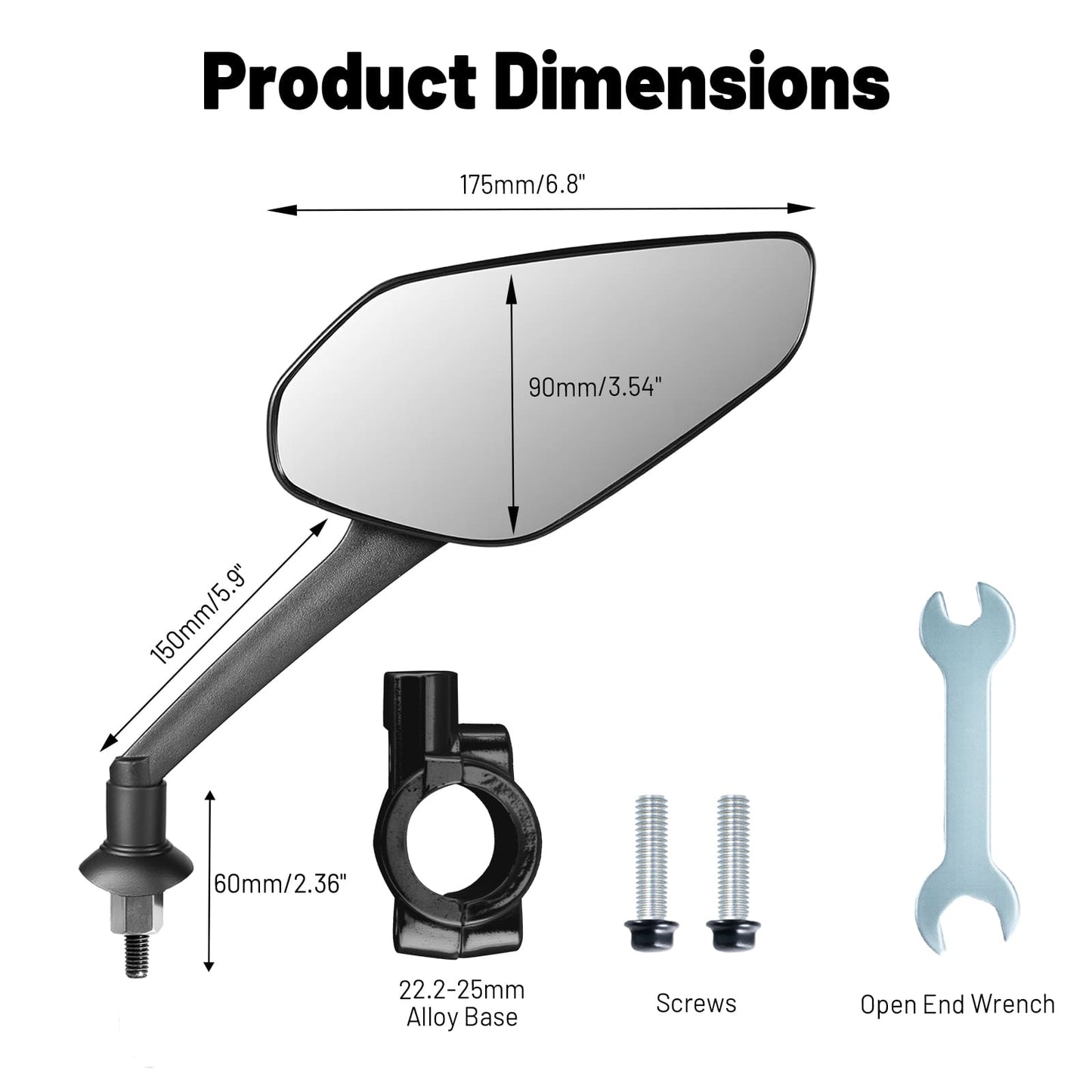 Newpearl Bike Mirrors 360° Adjustable Handlebar Mount