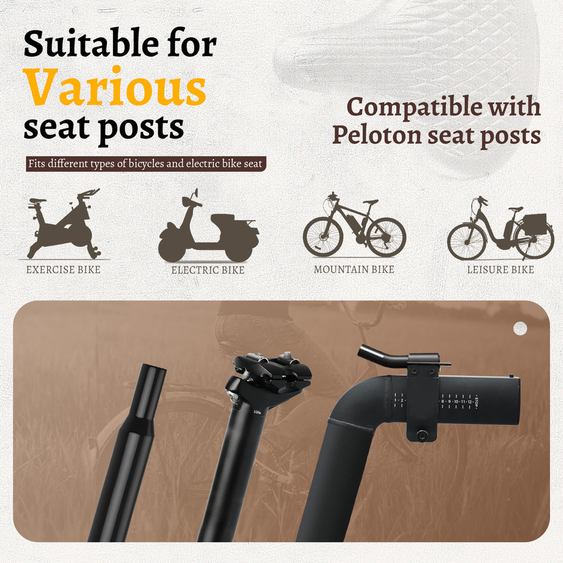 Wide Vintage Bike Seat with Steel Springs