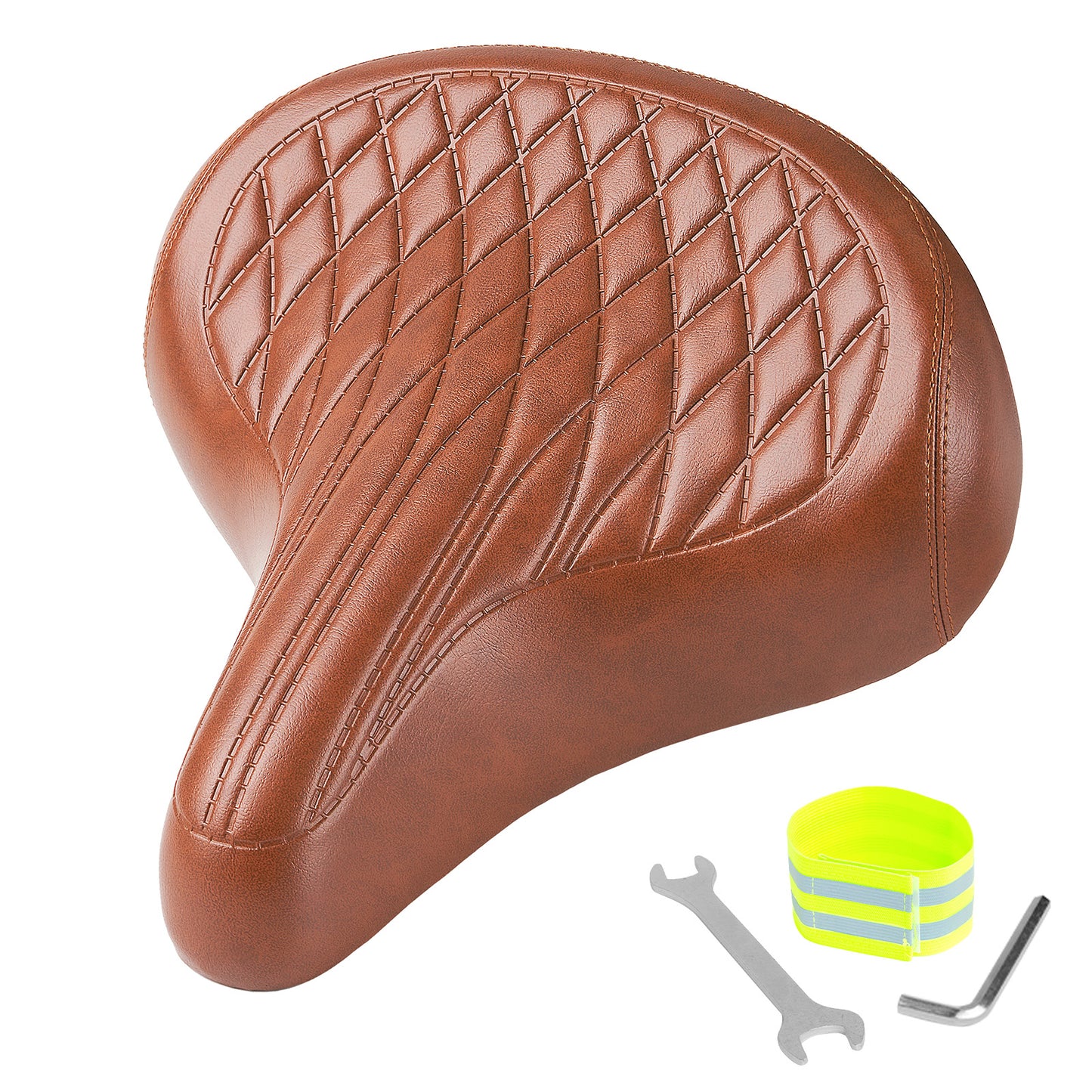 Selle Vélo Large Confortable Marron – Style Vintage pour Vélo de Ville et Cruiser, Imperméable, Série Time Capsule