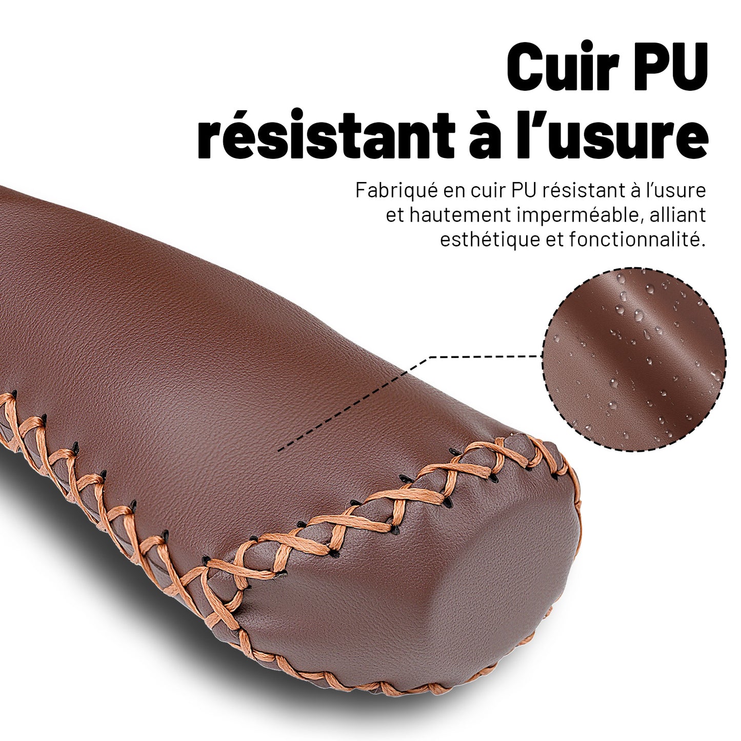 Poignées de Guidon Vélo Vintage – Cuir Synthétique Cousu Main pour Cruiser et Vélo de Ville, Marron, Ø22,2 mm, Série Time Capsule