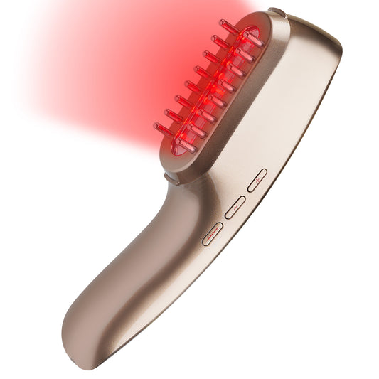 Red Light Therapy Comb – 3 Light Modes, 8 Massage Settings