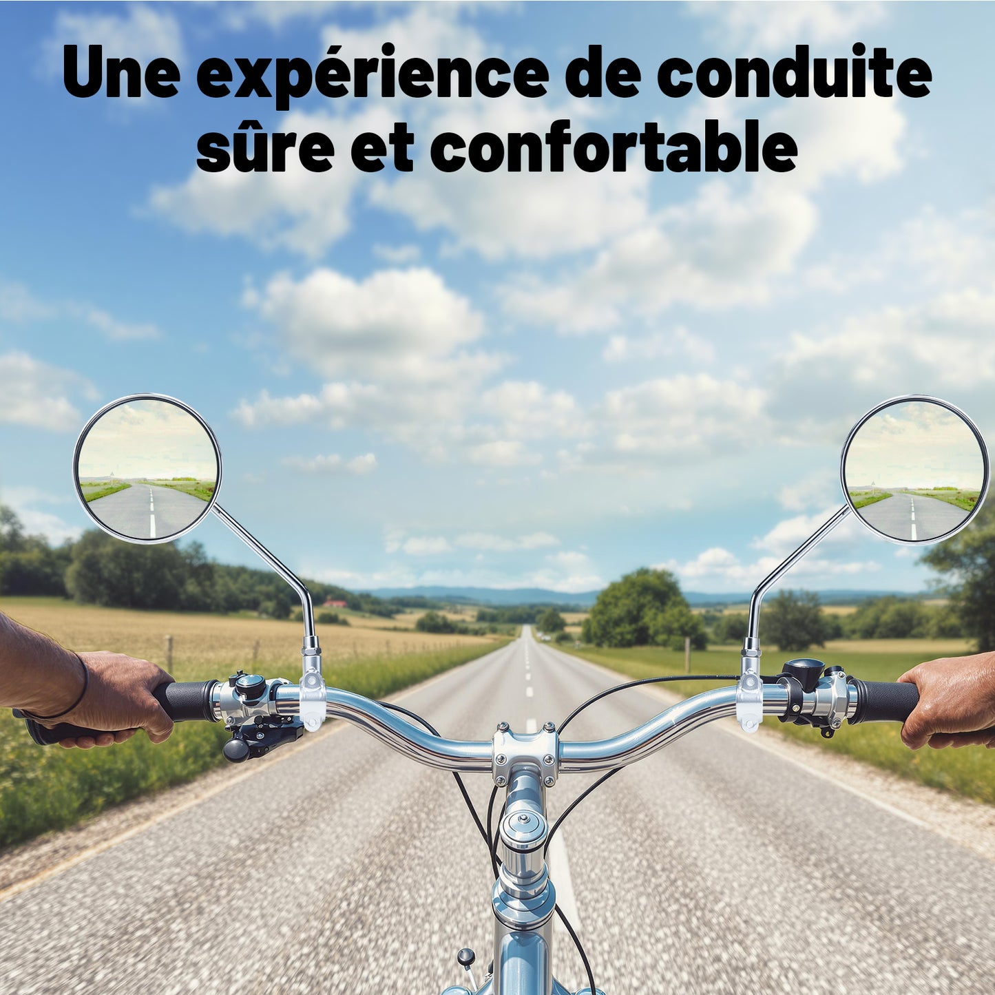 Rétroviseur Vélo Vintage – Paire de Miroirs Métalliques pour Vélo de Ville et Cruiser, Cadre Acier Galvanisé, Série Time Capsule