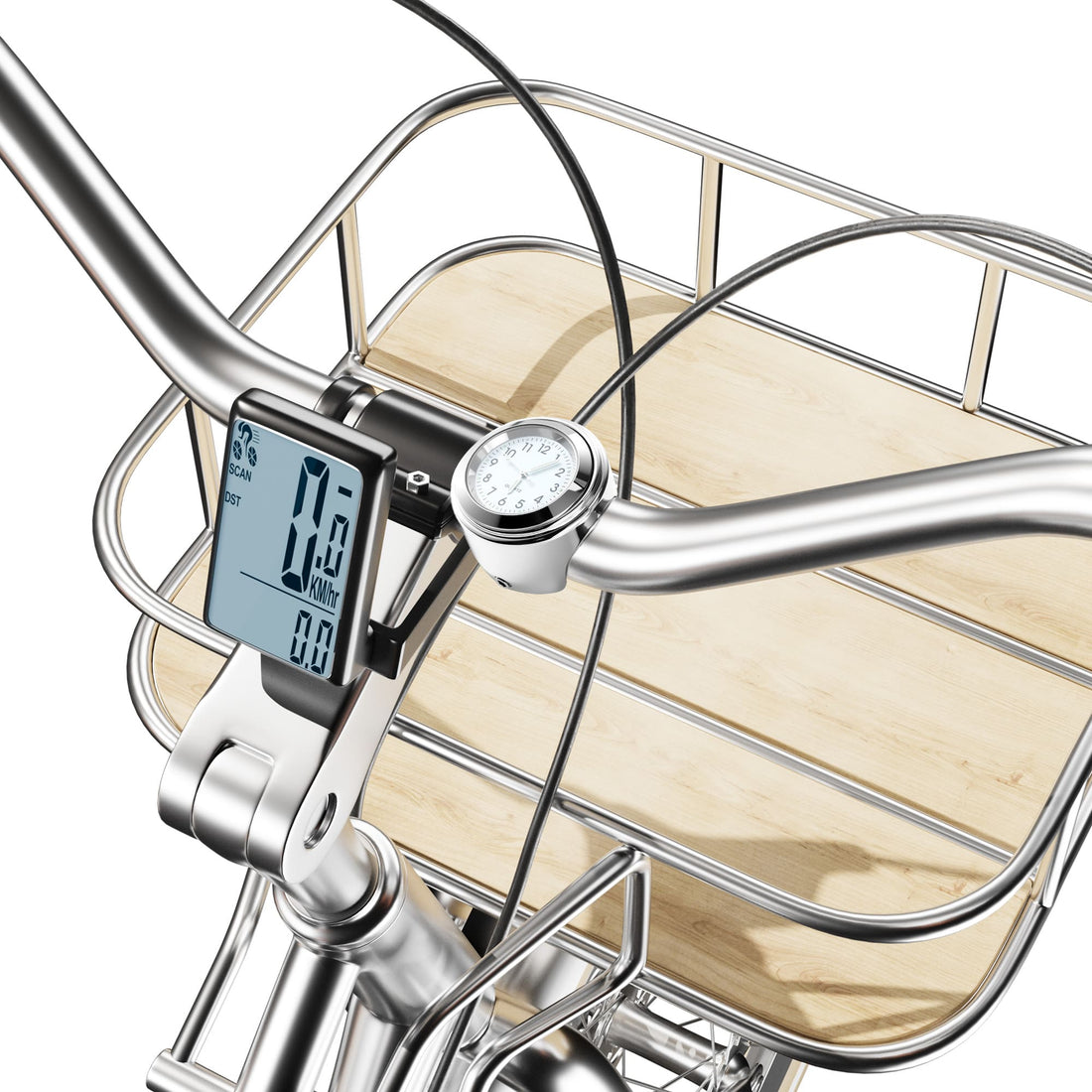 Time Capsule Silver Bike Handlebar Clock