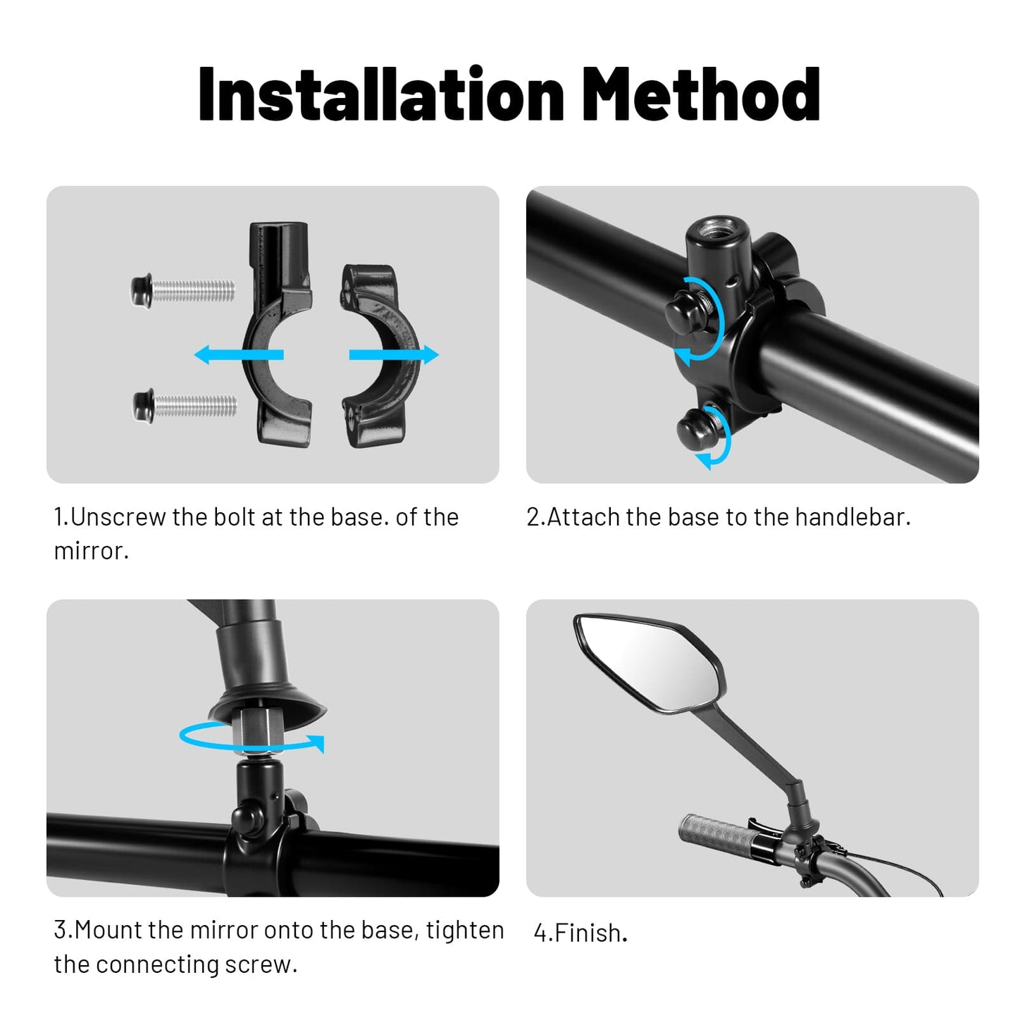 Newpearl Bike Mirrors 360° Adjustable Handlebar Mount