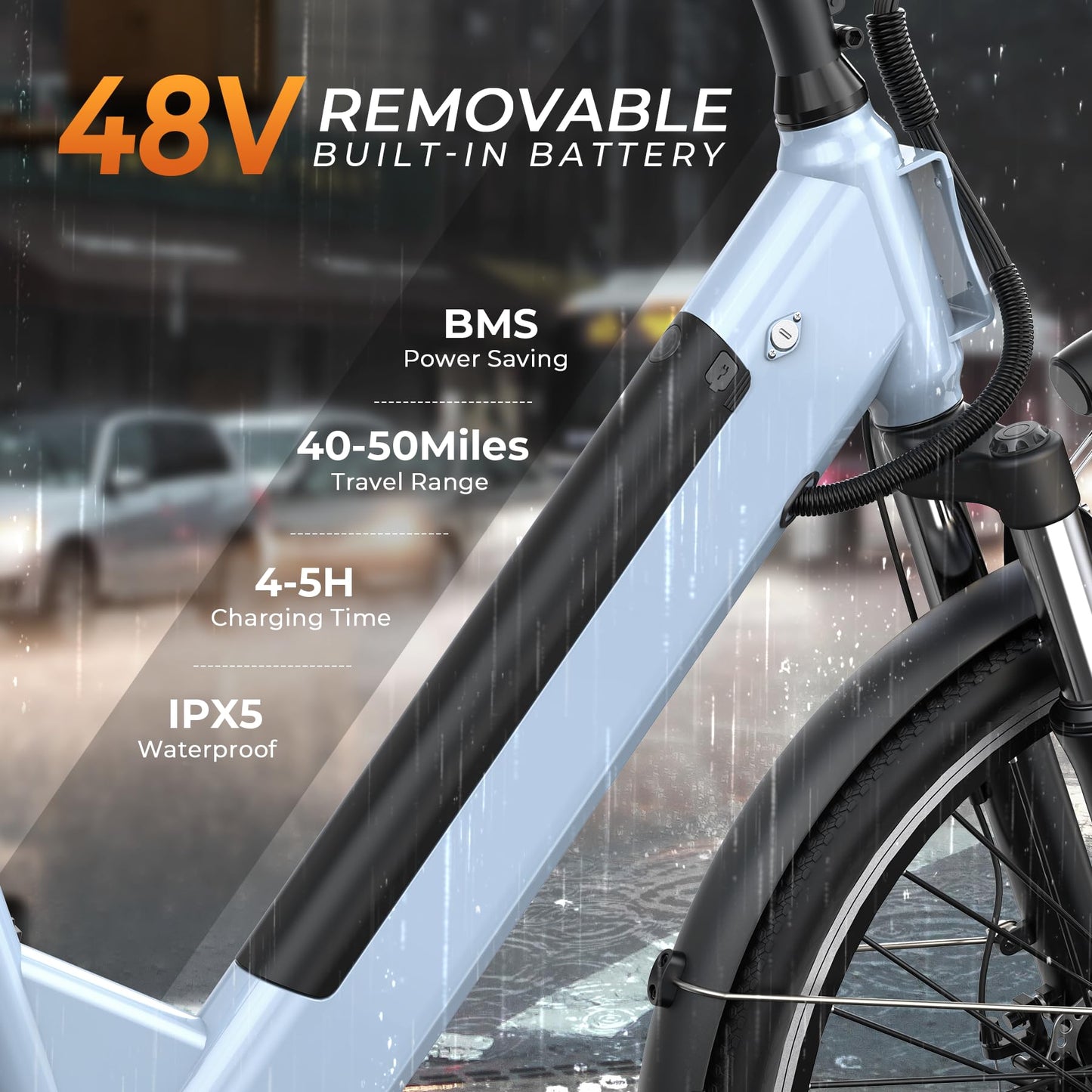 Electric Bike for Adults, 26" Step-Thru EBike