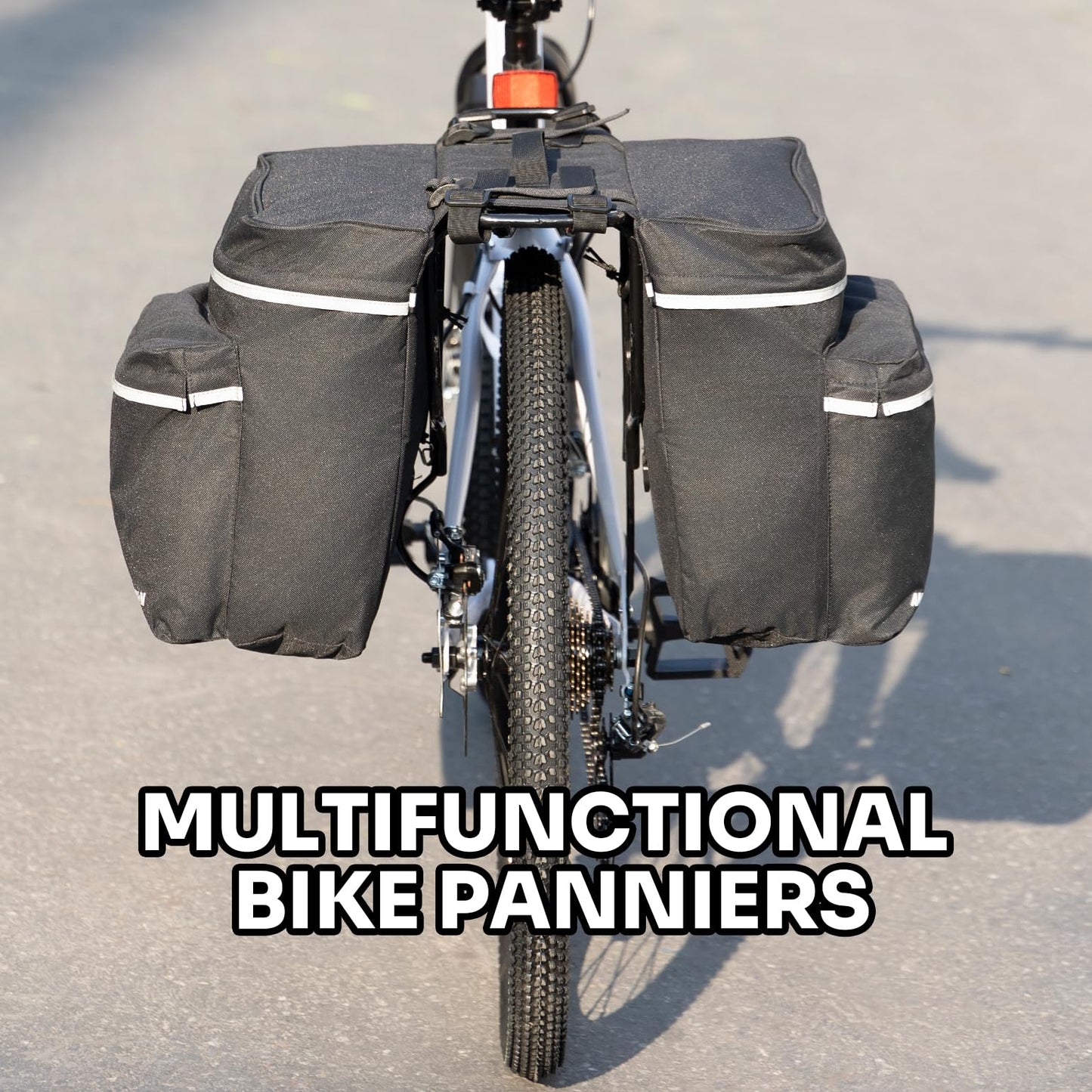 Bike Panniers, 34L Upgraded Water Resistant Saddle Bags for Bicycle Rear Racks