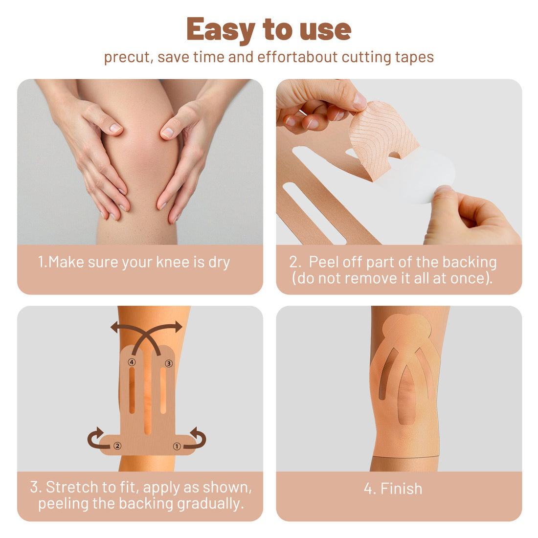 Newpearl Kinesiology Knee Tape (10-Pack)