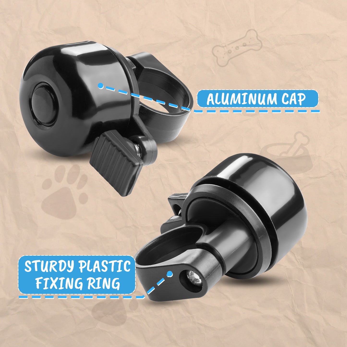 Newpearl Kid's Bike Bell Space Dog Design