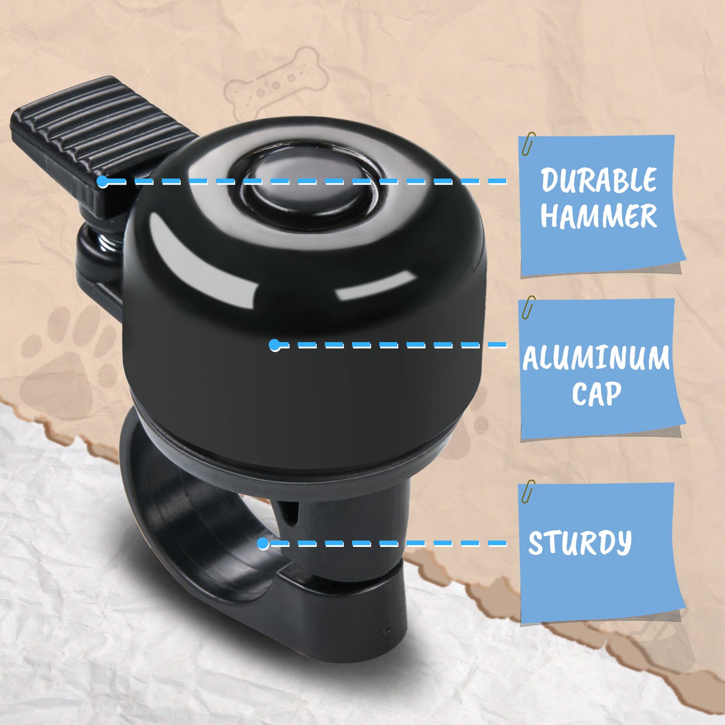 Newpearl Kid's Bike Bell Space Dog Design