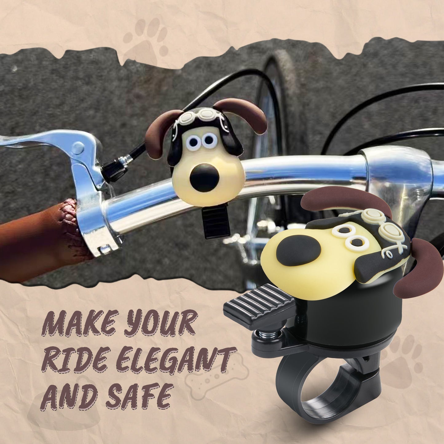 Newpearl Kid's Bike Bell Space Dog Design