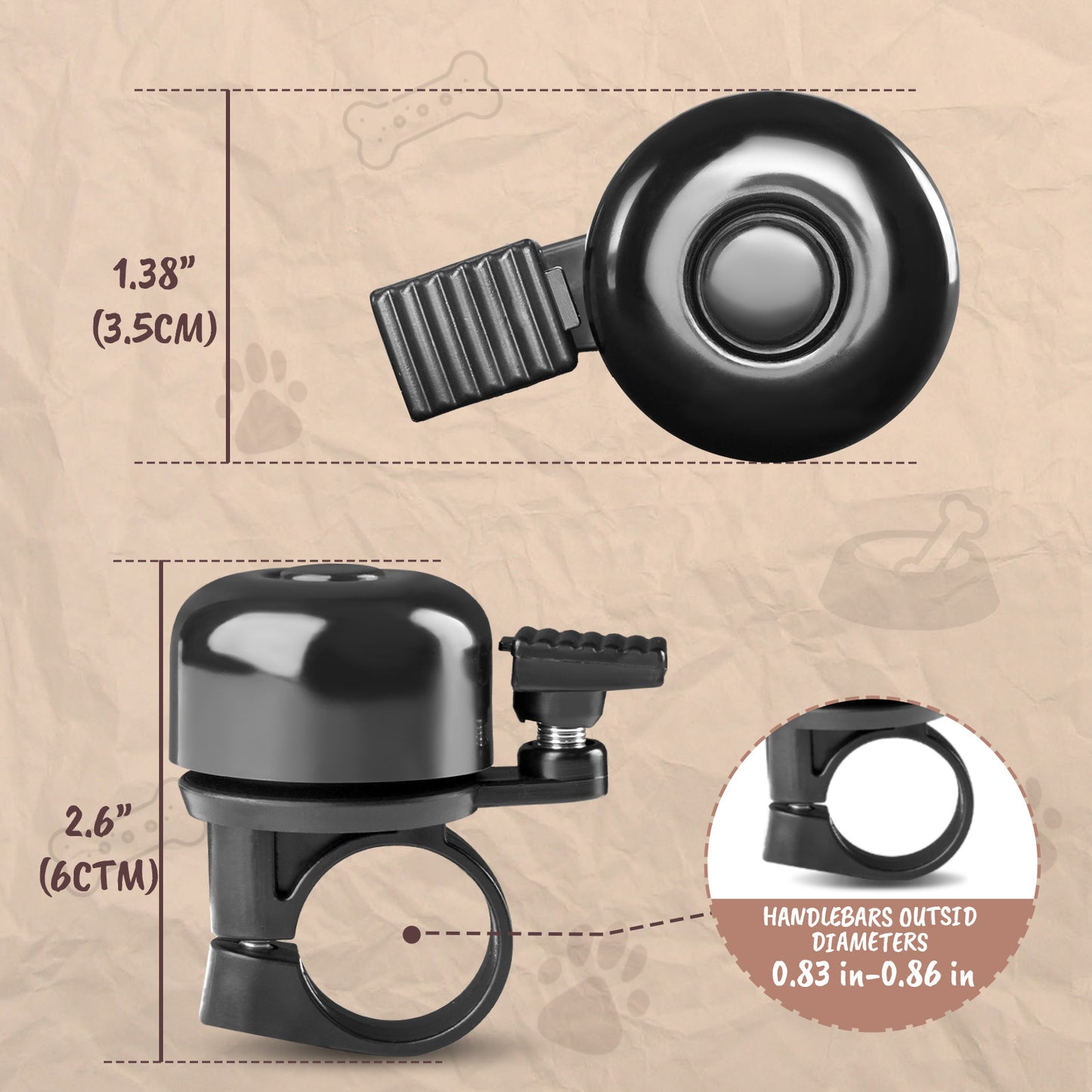 Newpearl Kid's Bike Bell Space Dog Design