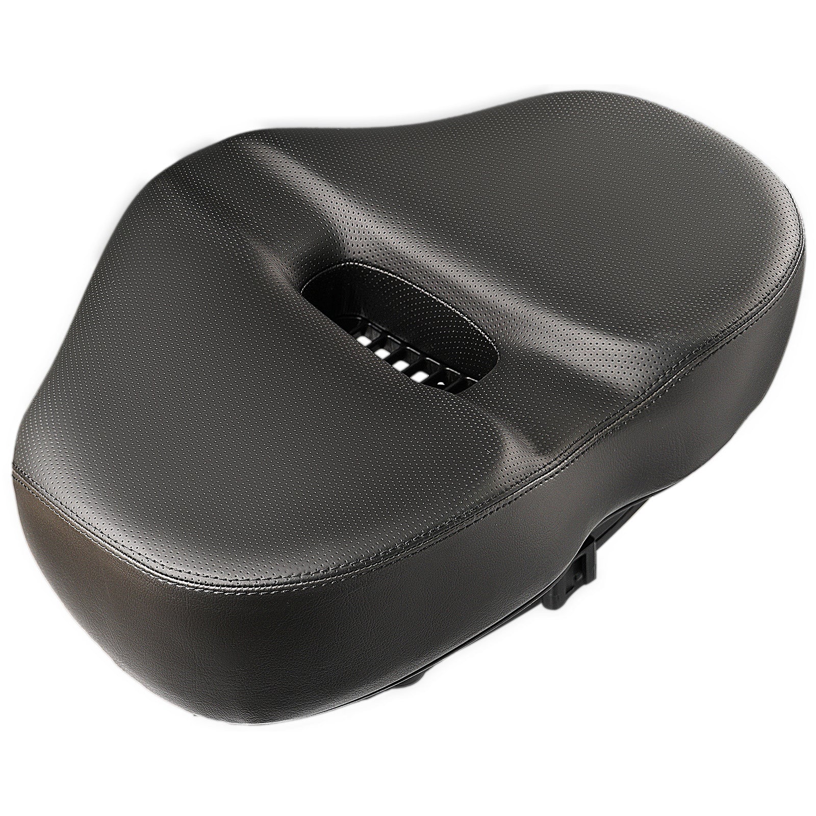 Wide saddle with reduced front pressure design