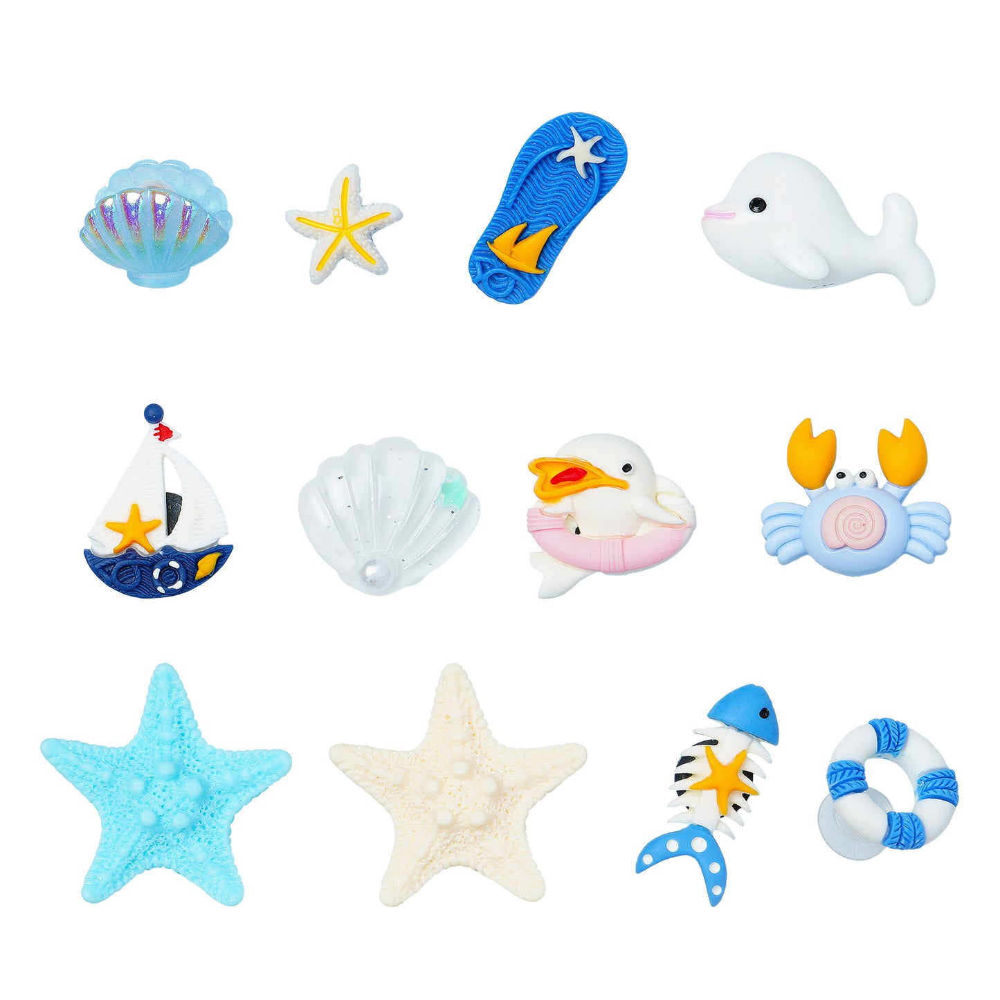 Shoe Charms, Cute Seashell Shoe Decoration Charms for Women, Teens, Girls, and Kids, Beach Bag Charms Accessories, 12Pcs Ocean Theme