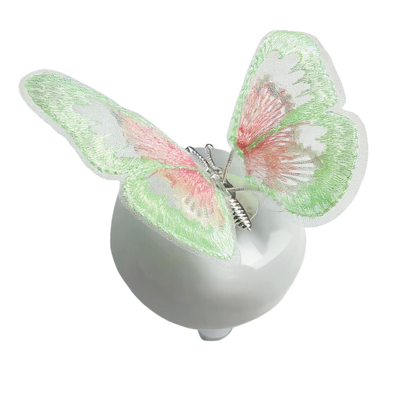 White Bike Bell with Butterfly
