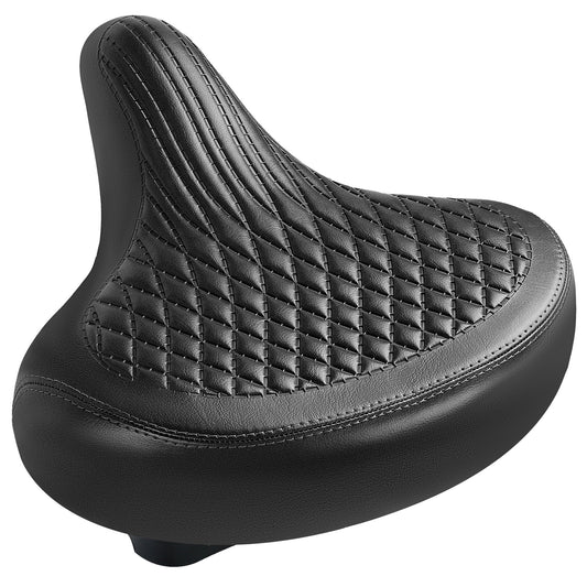 Wide Bike Seat for Men and Women – Upgraded Vintage Comfort Saddle for Cruiser & City Bikes, Ergonomic Waterproof Bicycle Seat Cushion, Black
