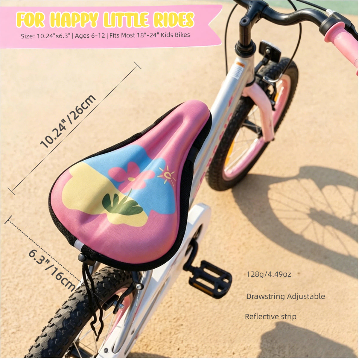 Soft gel memory foam kids bicycle saddle cushion