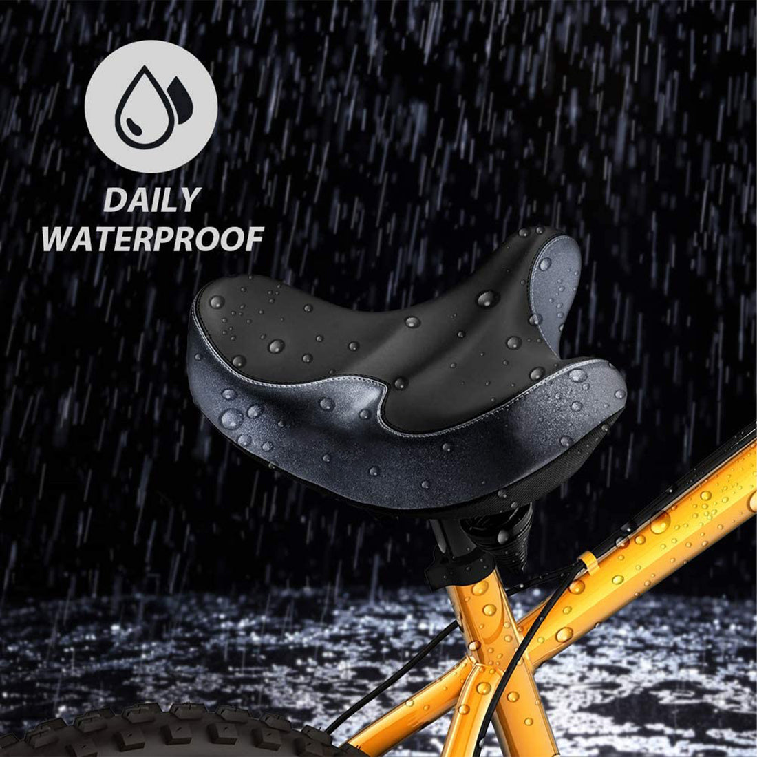 Ergonomic wide bike seat with adapter and installation tools