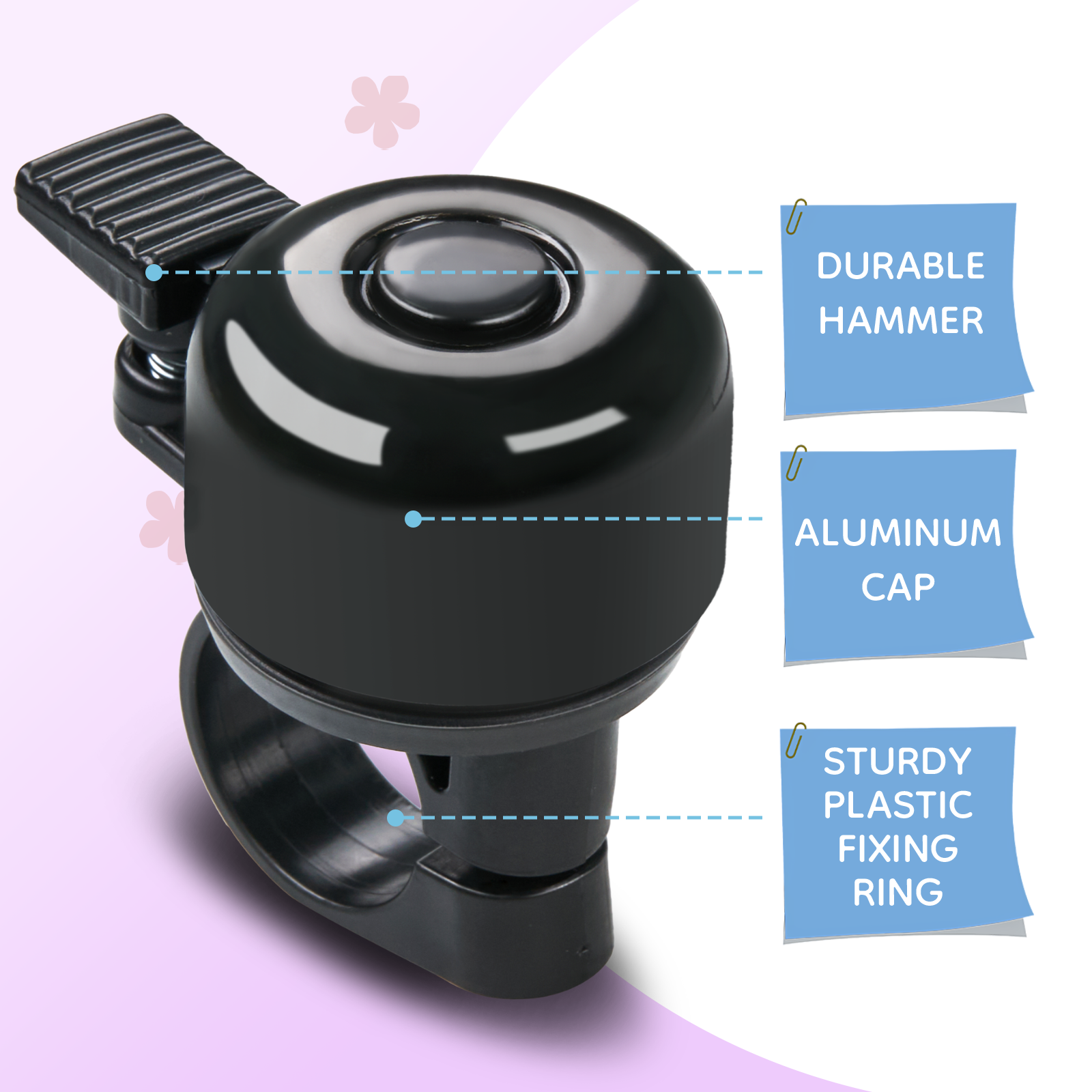 Tool-free bicycle bell for 22mm handlebars
