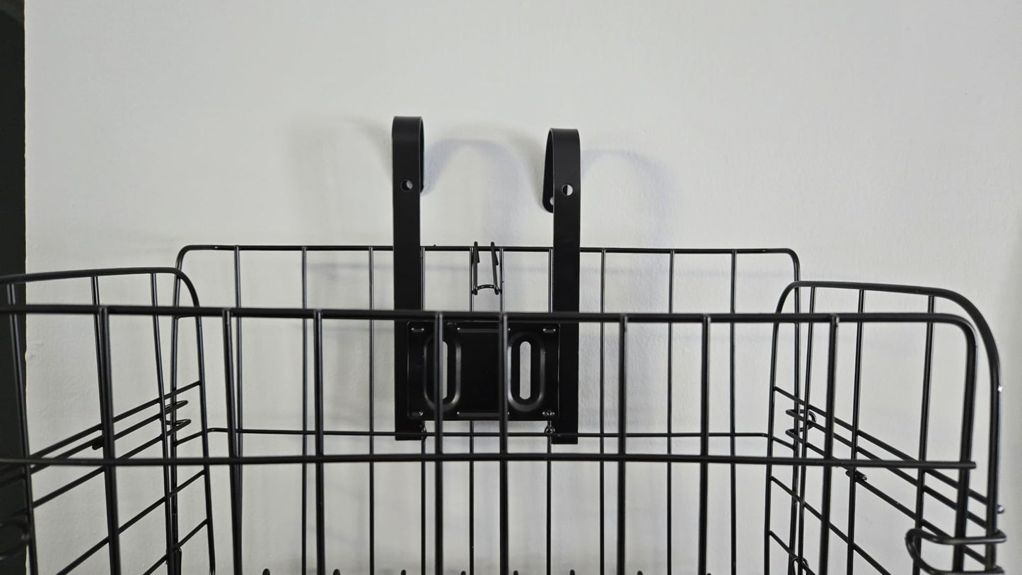 Folding Bike Front Basket Bicycle Wire Basket with Handles Easy Installation on Front Handlebar