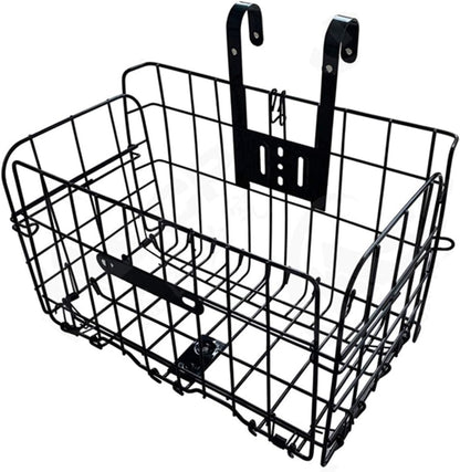 Folding Bike Front Basket Bicycle Wire Basket with Handles Easy Installation on Front Handlebar