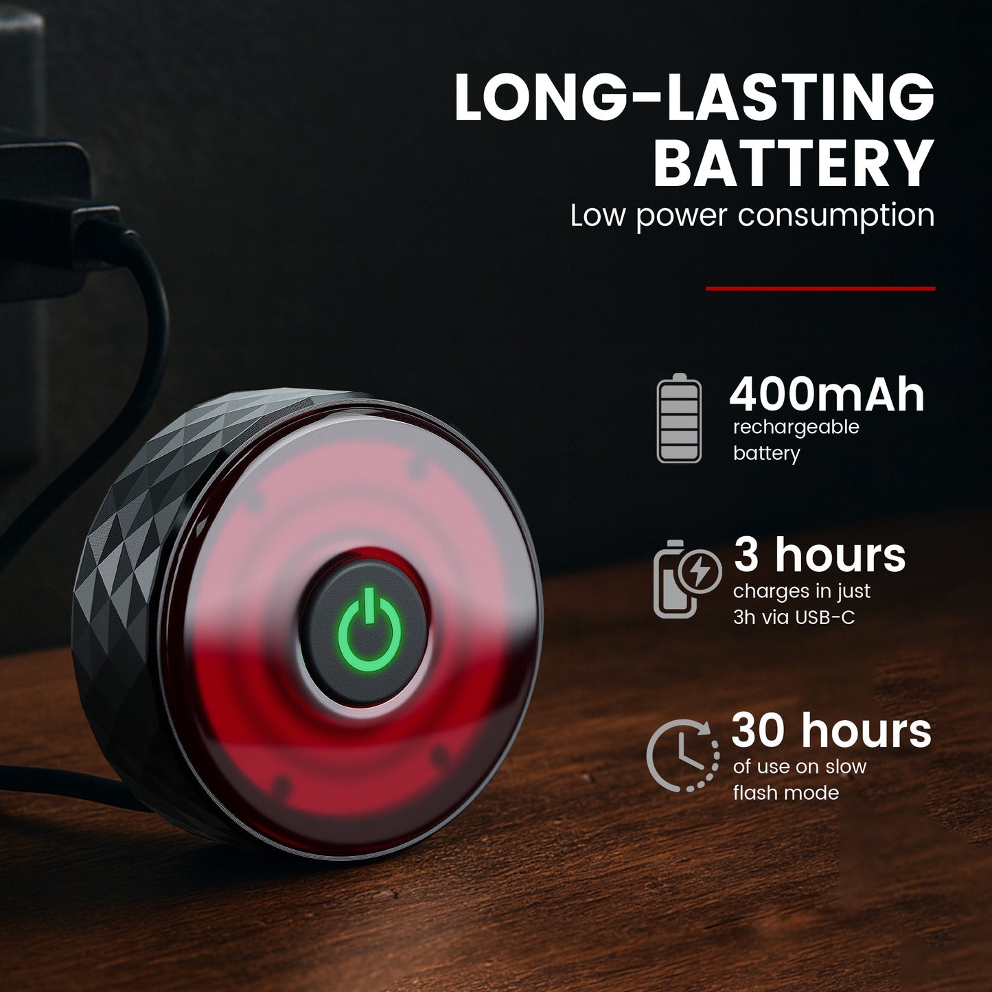 Smart Bike Tail Light with Apple Find My – Brake-Sensing Rear Light with Location Tracking, Ultra-Bright LED, 984ft Visibility, 5 Lighting Modes, USB-C Rechargeable, IP65 Waterproof LED Taillight