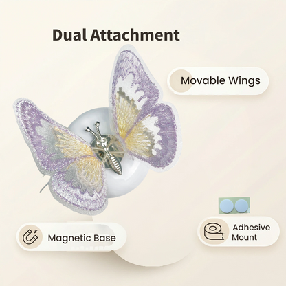 White Bike Bell with Purple Butterfly
