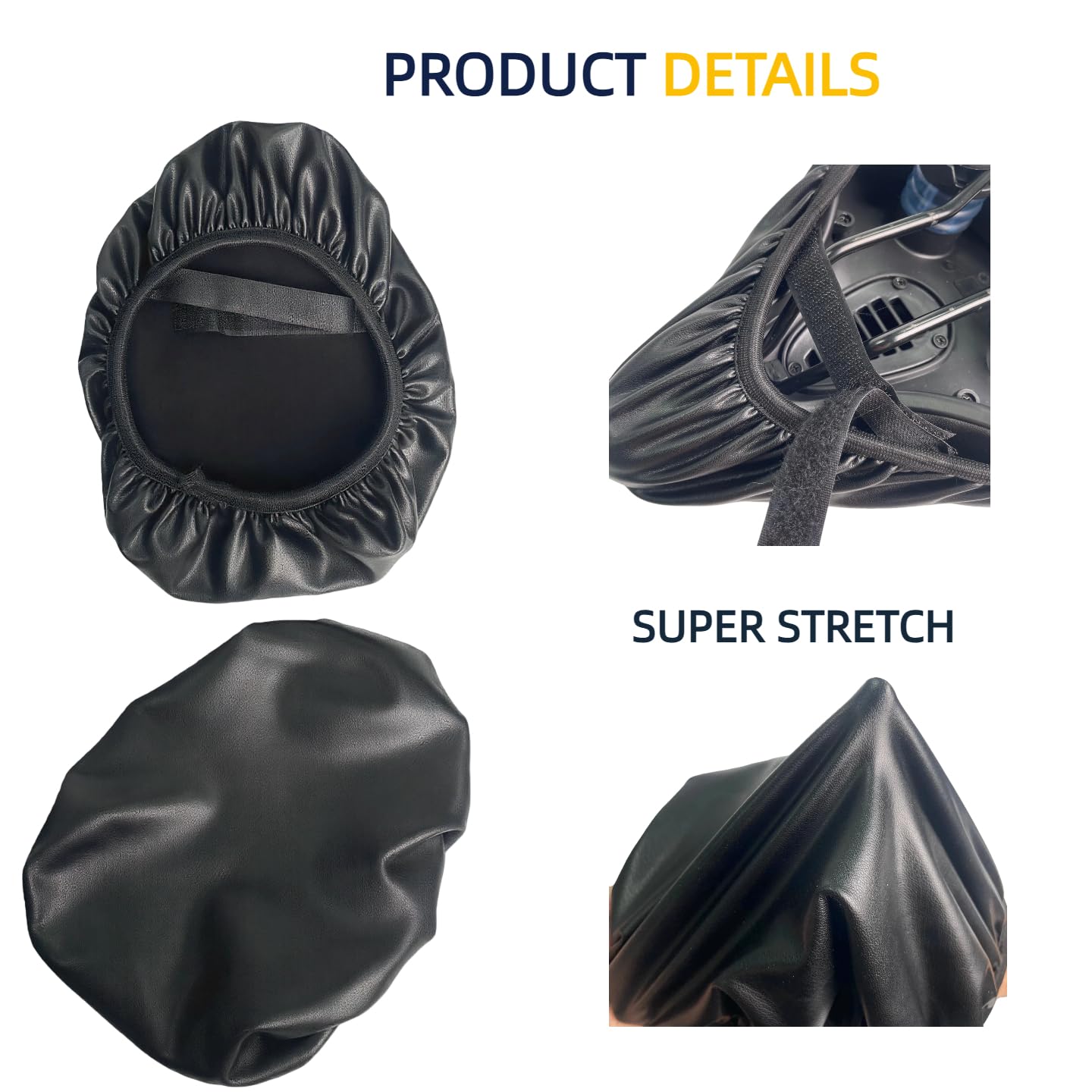 Stretch Bike Seat Cover Waterproof, PU Leather