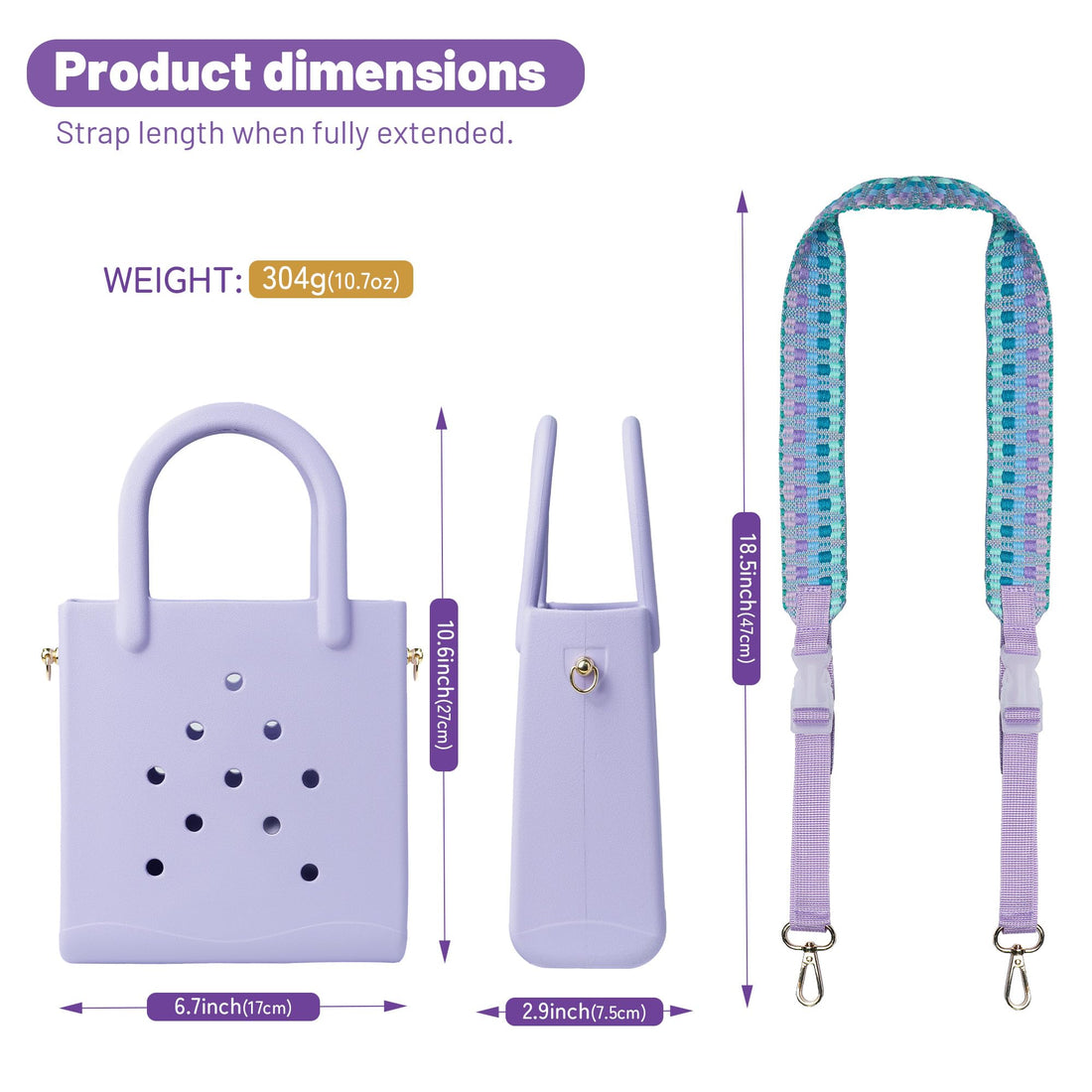 Newpearl Mini EVA Purse – Lightweight Tote with Crossbody Strap