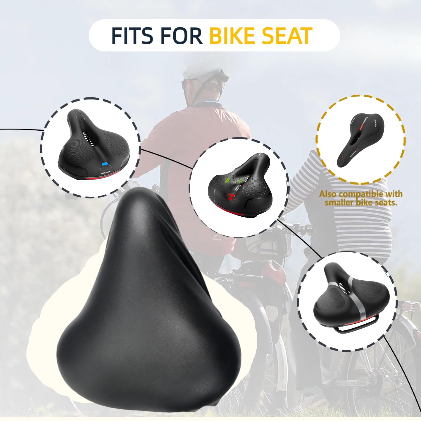 Stretch Bike Seat Cover Waterproof, PU Leather