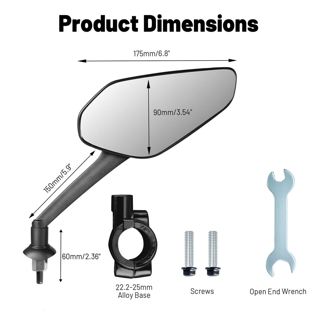 Newpearl bike mirrors with shatterproof glass