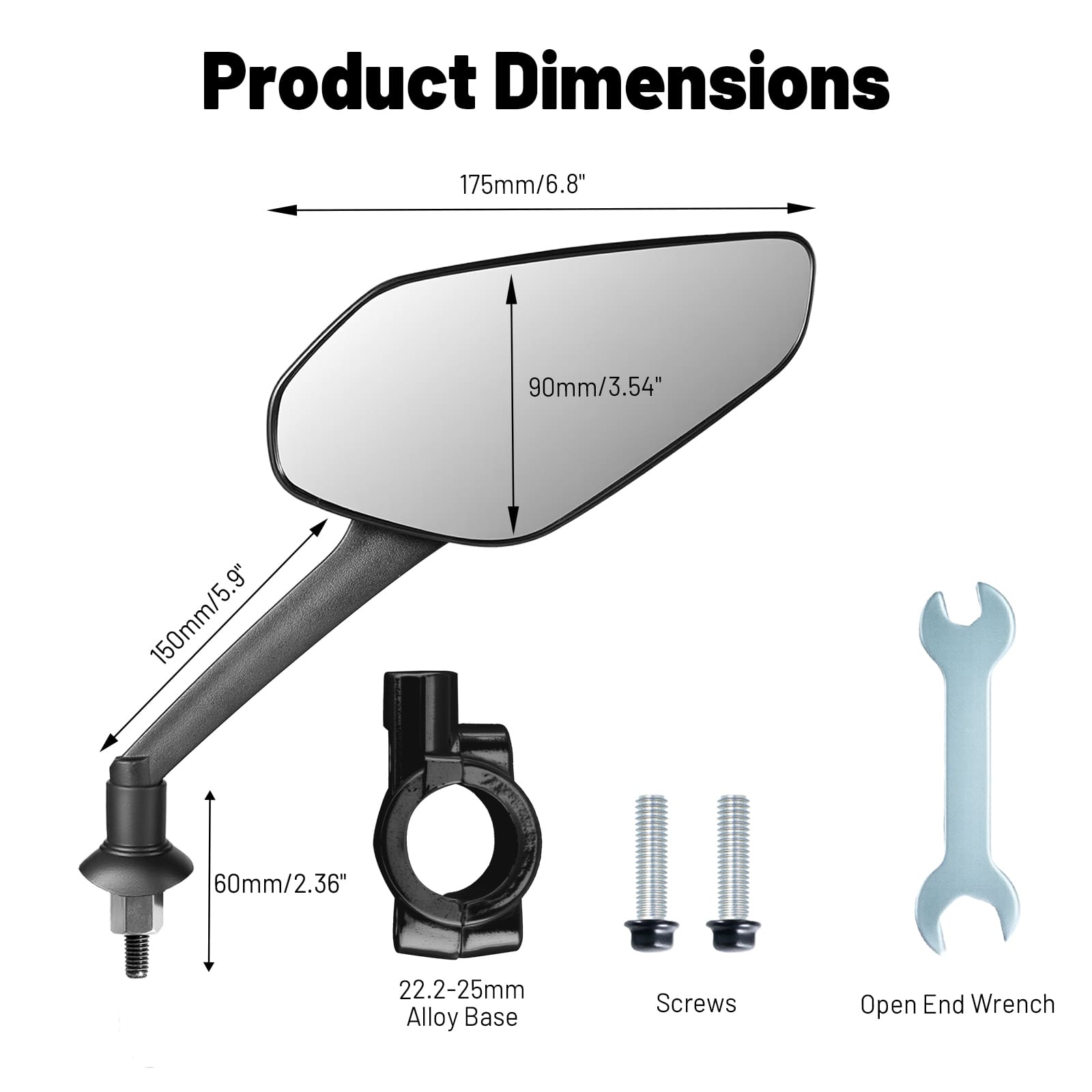 Newpearl bike mirrors with shatterproof glass
