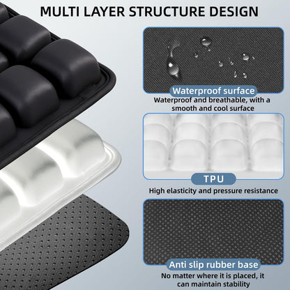 Upgrade Travel Cushion with No External Air Pump, Airplane Seat Cushion for Long Flights, Portable Wheelchair Cushions