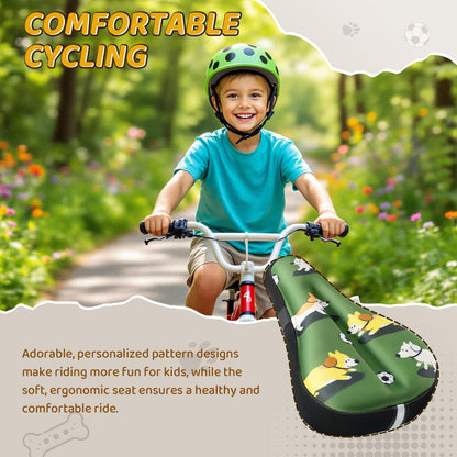 Kids Bike Seat Cushion, Green 9" * 6"