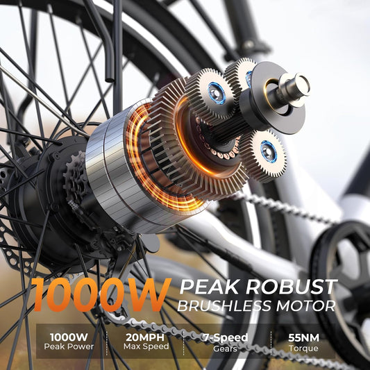 Electric Bike for Adults, 26" Step-Thru EBike