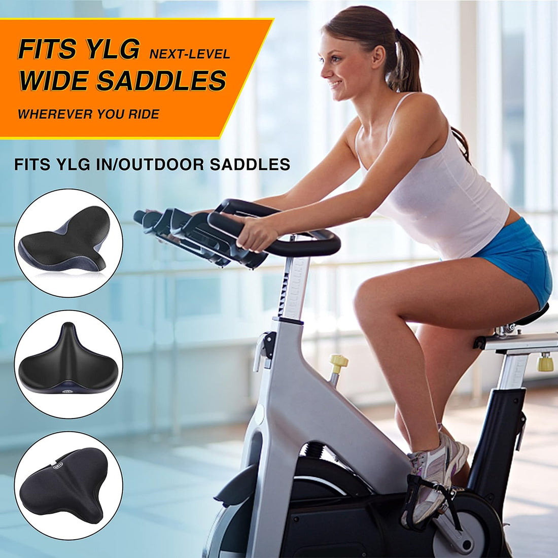 Super wide breathable bike seat cushion cover