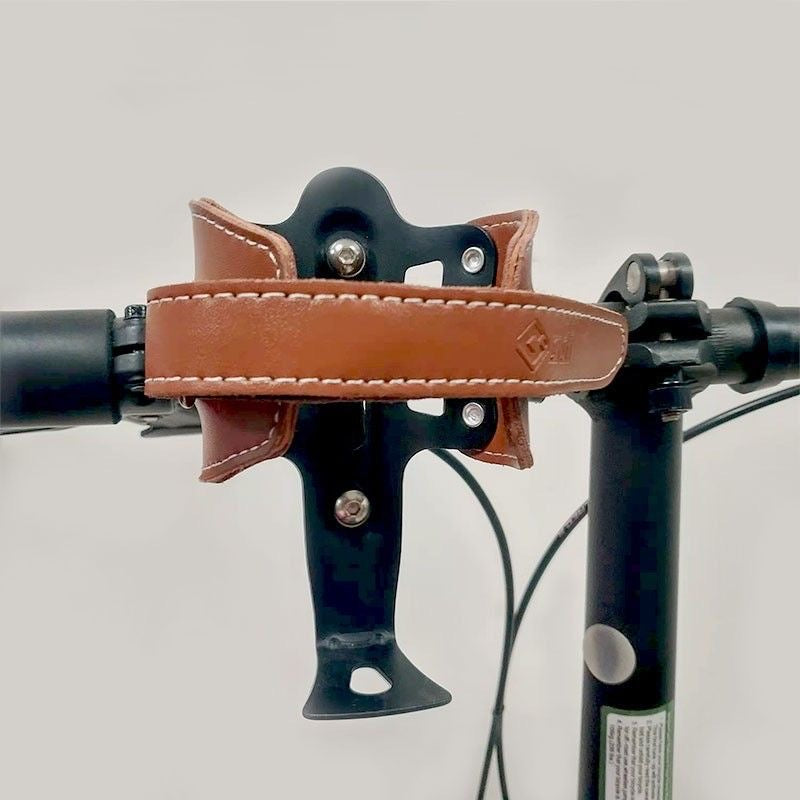 Stainless steel and PU leather bike bottle holder
