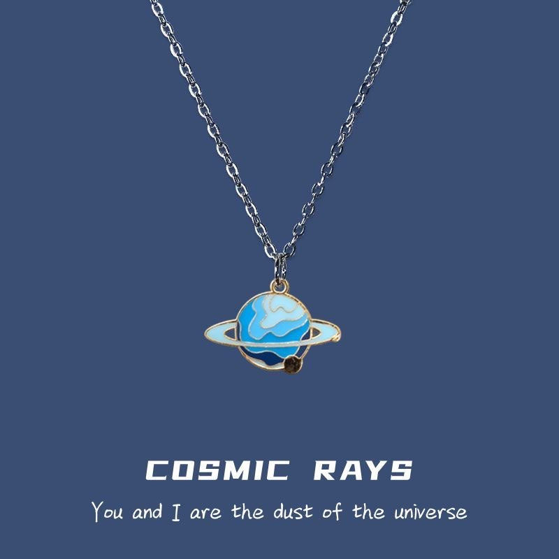 Newpearl universe stainless steel necklace with planet pendant