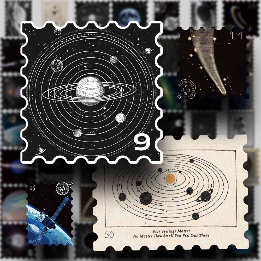 Moon planet and star mini stickers for journaling