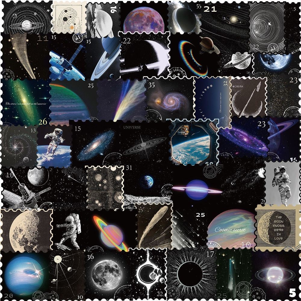 Waterproof cosmic stickers for laptops and water bottles