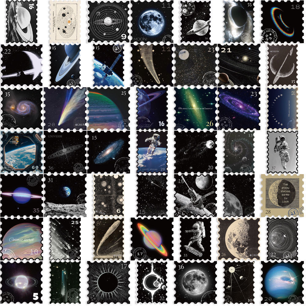 Space themed sticker set for DIY crafts and scrapbooking