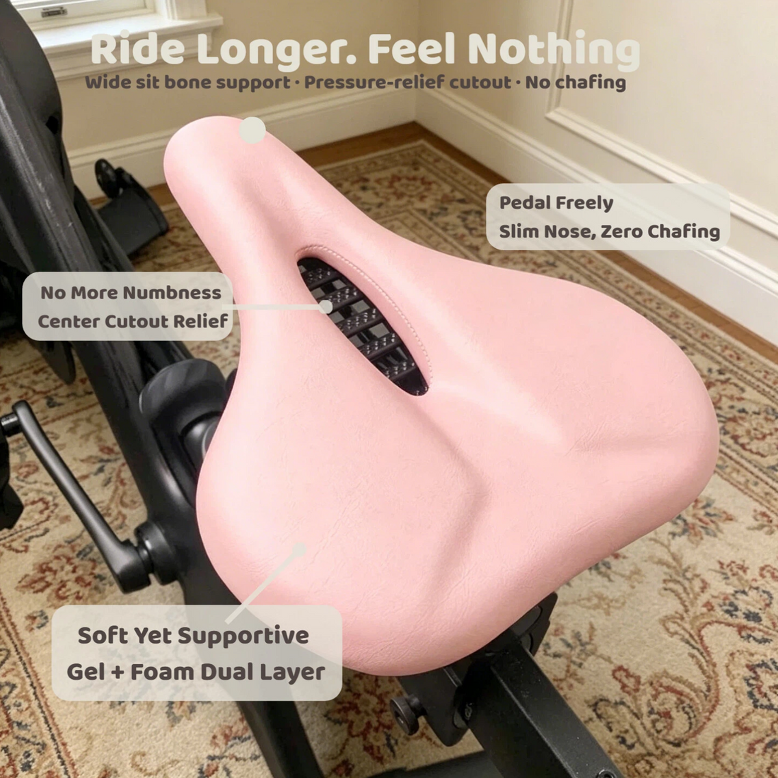 Newpearl gel foam bicycle saddle with pressure relief channel