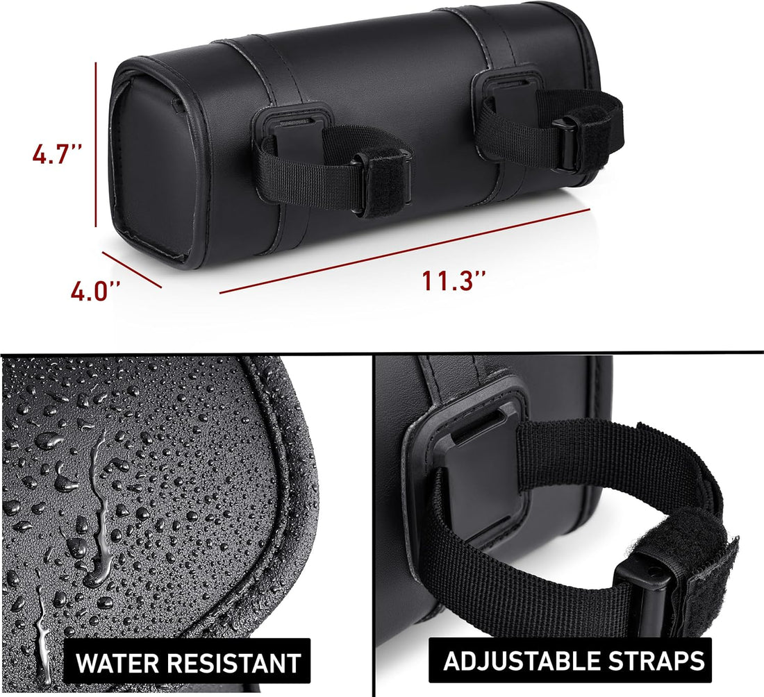 Vintage bicycle handlebar bag with easy strap attachment