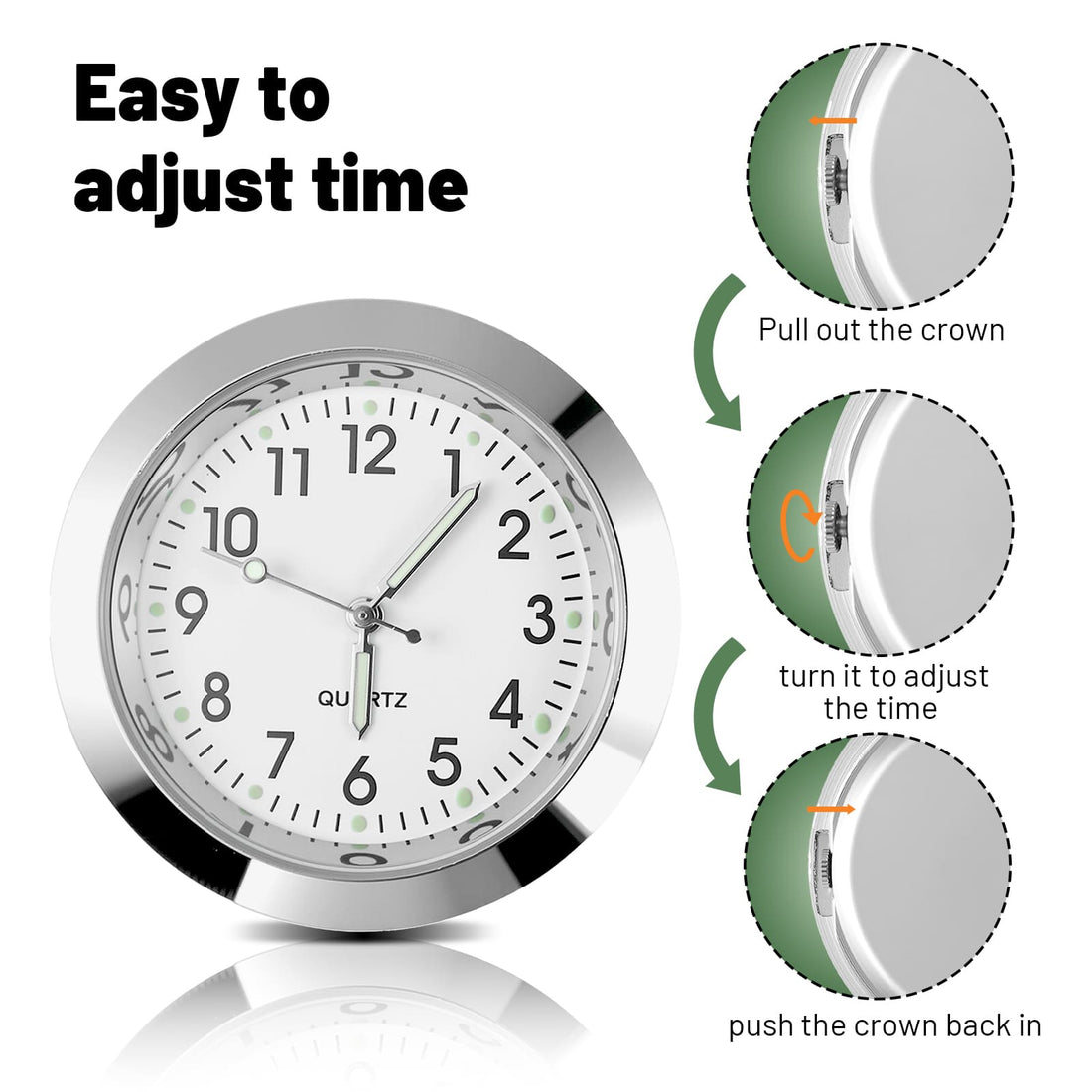 Time Capsule Silver Bike Handlebar Clock